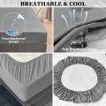 Safe Waterproof Mattress Protector, Soft Comfortable Breathable Solid Color Bedding Mattress Cover Fitted, Machine Washable. 