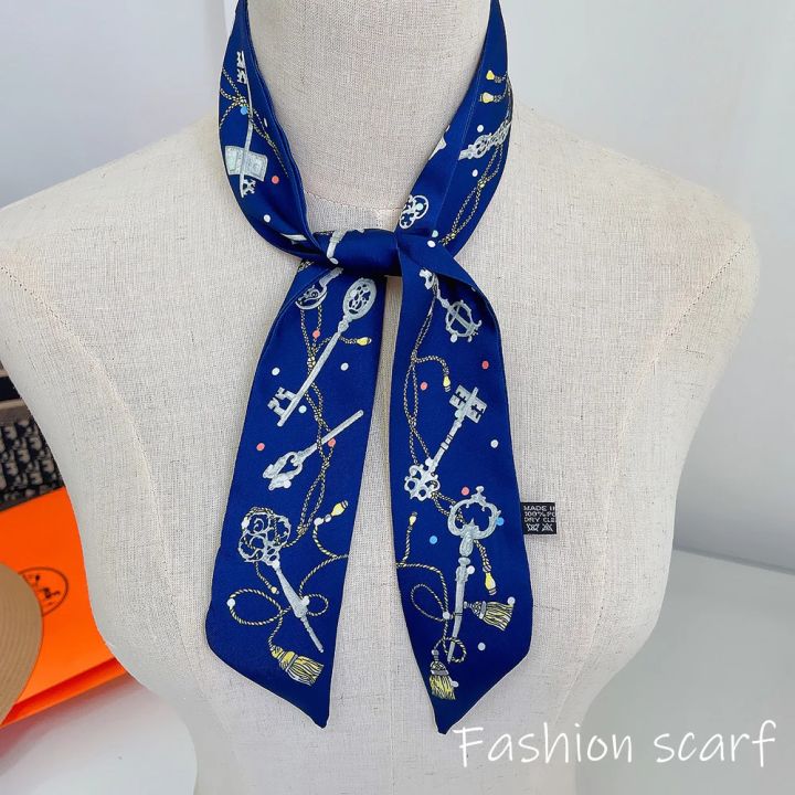 Korean%20Summer%20New%20Luxurious%20Check%20Female%20Decoration%20Twill%20Long%20Ribbon%20Binding%20Bag%20Silk%20Ribbon%20Hair%20Belt%20Hot%20Selling%20Small%20Scarf%20-%20Image%204