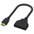 HDMI-compatible Cable Splitter 1080P 2 Dual Port Y Converter 1 In 2 Out Cord Extender Adapter for XBox PS3 LCD TV Switch Monitor. 
