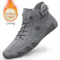 Men's Genuine Leather Shoes Ankle Boots 2023 Men Sneakers Outdoor Light Lace-Up Casual Shoes Fashion Loafers Winter Warm Boots.