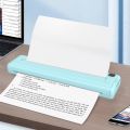 Bluetooth Portable Inkless Thermal Printer Wireless A4 Thermal Printer 1000mAh Pocket Photo Document Printer for Journal Note. 