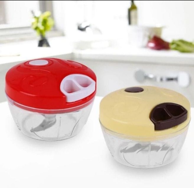 3in1 Handheld Food Processor Mini Turbo Grinder Mincer Dicer, Multifunctional Manual Kitchen Processor 3Blades For Vegetables Fruits Meat and Herbs, Portable Food Chopper Turbo Grinder for Garlic Ginger Nuts and More, Easy Spin Handheld 3Blades Processor