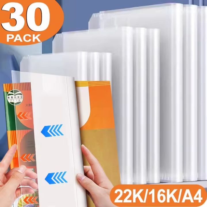 22K/16K/A4 Transparent Waterproof Plastic Book Sleeve Notebook Protector Book Cover for School Office Notebook Wrapping Supplies