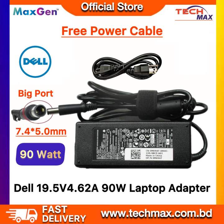 Dell Laptop Adapter For Dell E6220 E6230 E6320 E6330 E6400 E6410 E6420 E6430 E6440 E6500 E6510 E6520 E6530 E6540 E7240 E7250 E7440 E7450 Vostro 3460 3560 1540 3750 Series (19.5V-4.62A 90W-7.4mm*5.0mm)