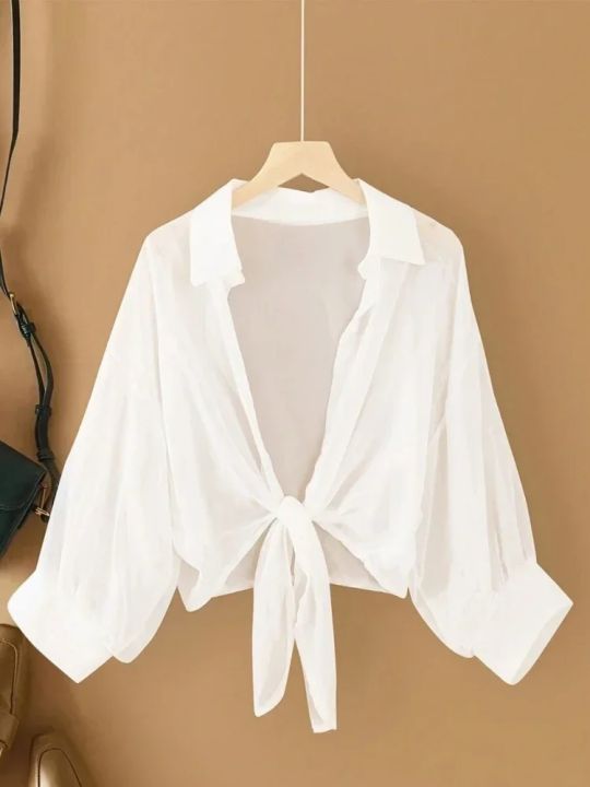 Plus Size Women Shirts Loose Casual Lightweight Long Sleeved Collared Tops Skin-friendly Elegant Clothing Fashion Blusa Feminina