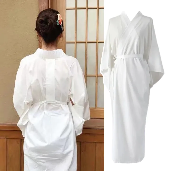 Traditional%20Japanese%20Kimono%20White%20Robe%20with%20Obi%20Belt%20Long%20Sleeves%20Yukata%20Lined%20for%20Spa%20Vacation%20Sleepwear%20Home%20Relaxation%20-%20Image%204