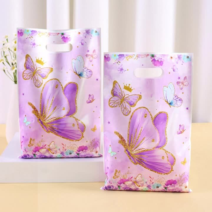 10/20/50Pcs Butterfly Party Goodie Bags Butterfly Candy Bags for Wedding Birthday Party Decor Spring Summer Party Favor