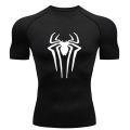 Spider Print Men's Sports T-shirts Fitness Gym Tight Compression Shirt Summer Breathable Quick Drying Tees Y2K Short Sleeve Tops. 