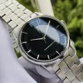 New Stainless Steel Watch Chain Quartz Analog Luxury Wrist Watches For Men Gents Boys Black White. 