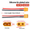 15M Male Female Connector Plug with Silicon 14 AWG Wire XT60 Connector Plug Cable Dual Extension Battery. 