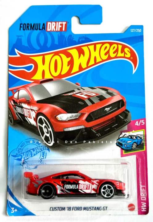 Hot Wheels CUSTOM ‘18 FORD MUSTANG GT Red 1:64 Scale Formula Drift HW Drift