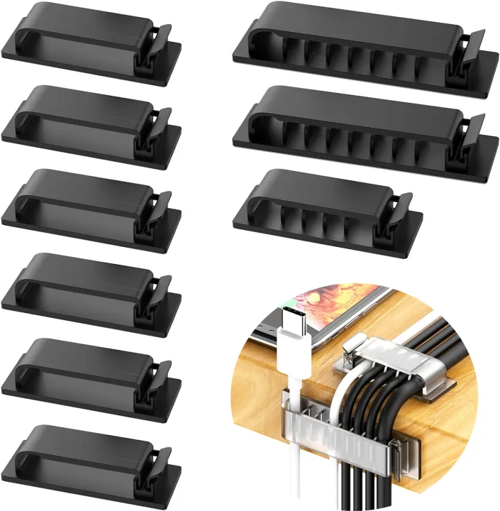 AMERTEER Cable Clips, 2 Packs Cord Management Organizer, Silicone Adhesive Hooks, Wire Cord Holder for Power Cords and Charging Accessory Cables, Mouse Cable, PC, Office and Home (Black) price in UAE AMERTEER Cable Clips, 2 Packs Cord Management Organizer, Silicone Adhesive Hooks, Wire Cord Holder for Power Cords and Charging Accessory Cables, Mouse Cable, PC, Office and Home (Black) price in UAE