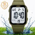 Original LASIKA Digital Watch for Men  LED Sports Watch  Water Resistant Men's Wrist Watch  Square Digital Display  Alarm  Stopwatch  Silicone Strap  For Student & Casual Watch with Box. 