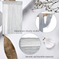 Beaded Flash Tassel Shiny String Curtain Door Room,200by100-Silver. 