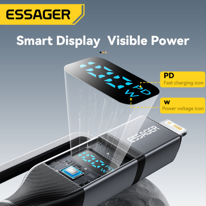 Essager%204%20In%201%20Digital%20Display%20USB%20Cable%20Type%20C%20100W%20PD%20Fast%20Charging%20Wire%20For%20iPhone%20Macbook%20iPad%20%20Type%20C%20Lighting%20Cable%20-%20Image%202