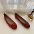 Women Flat Heel Outdoor Casual Mary Jane Red New  Flat Shoes Fashion Shallow Slip On Ladies Elegant Ballerinas Soft Shoes. 