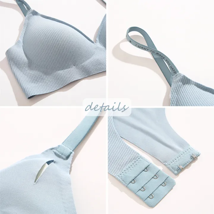 FINETOO%20Women%20Wireless%20Bra%20Deep%20V%20Padded%20Bralette%20S-XL%20Trendy%20Stripe%20Knitting%20Bras%20%20Ladies%20Brassiere%20Solid%20Underwear%206%20Color%20-%20Image%205