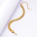 Titanium Stainless Steel Gold Plated Bracelet For Girls & Women Water Proof Occident Metal Texture Bracelet Collar Jewelry Gifts Qoddess. 