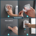 MENGNI Toothpaste Dispenser Wall-Mounted Bathroom Toothpaste Squeezer Punch-Free Toothbrush Holder Rack manual operation.