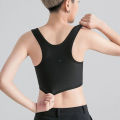 Women Breathable Chest Breast Binder Side Buckle Short Vest Tops Chest Binder Underwear Tank Tops Wireless Chest Wrap Bandage. 