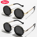 Protective Glasses Polarized Round Sunglasses ND9 Adjustable Dimming Sun Glasses Men Women Retro Punk Men's Fishing Eyeglasses.