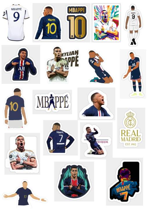Multiple kylian Mbappe Stickers footballer 5,10,15,20 pcs set available