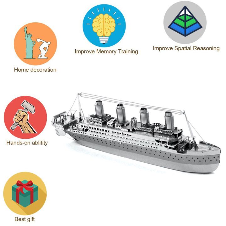 Titanic 3D Metal Puzzle Model Kits DIY Laser Cut Puzzles Jigsaw Toy For Children