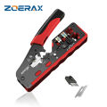 ZoeRax Cat7 RJ45 Crimp Tool compatible for Cat7/6a/6/5e Ethernet Cable with Cut/Strip Multi-function crimper With Spare blades. 