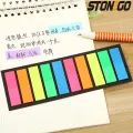 STONEGO 200 Sheets Fluorescence Self Adhesive Memo Pad Sticky Notes Bookmark Marker Memo Sticker Paper Student office Supplies. 