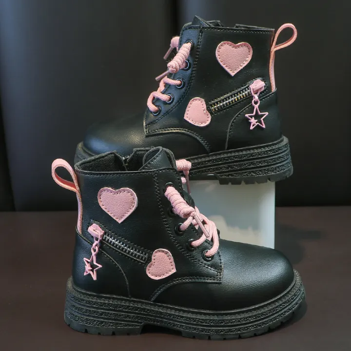 Girls%20Boots%20Kids%20Fashion%20%20Boots%20Cool%20Girl%20Autumn%20and%20Winter%20Cotton%20Soft%20Sole%20Pink%20with%20Love%20Side%20Zip%20Princess%20Round-toe%20PU%20-%20Image%204