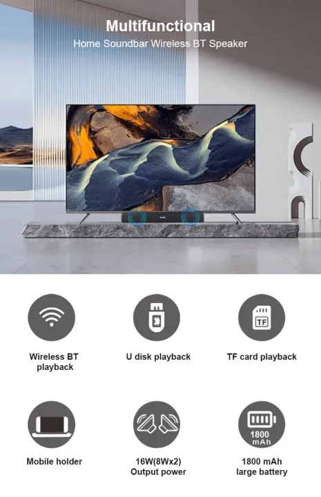 KISONLI%20LED-803%20WIRELESS%20BT%2016W%20PORTABLE%20SOUNDBAR%20SPEAKERS%20Kisonli%20LED-803%20Wireless%20Bluetooth%2016W%20Portable%20Soundbar%20Speaker%20with%20Powerful%20Stereo%20Sound,%20USB%20Playback,%20AUX%20Input%20and%20LED%20Indicator%20Light%20-%20Image%208