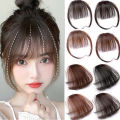Sunslymei Fake Synthetic Air Bangs Clip-In Hair Extension Fringe False Blunt Hairpiece for Women Clip In Front Hair Bangs. 