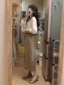 Women's Cotton Long Lantern Sleeve Blouse, White Tops, Office Lady, Elegant, Spring, Summer, V-neck, Fashion 8225. 