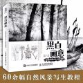 Black & White Natural Landscape Painting Tutorial Book - Chinese Pencil Sketch Drawing Art Guide for Creativity. 