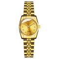 Watches for Women Simple Casual Student Fashion Quartz Diamond-Encrusted Steel Band Calendar Gold Set Men's Watch Couple.