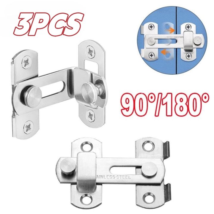 Stainless Steel Door Hasp Safety Buckle Latch Sliding Pet Cage Door Lock Security Hardware With Screws Window Cabinet Home Latch