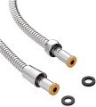 Shower Hose 1.5 Stainless Steel Plumbing Flexible Bathroom Bath Shower Tube Head Silicone Hose (Size : 150CM). 