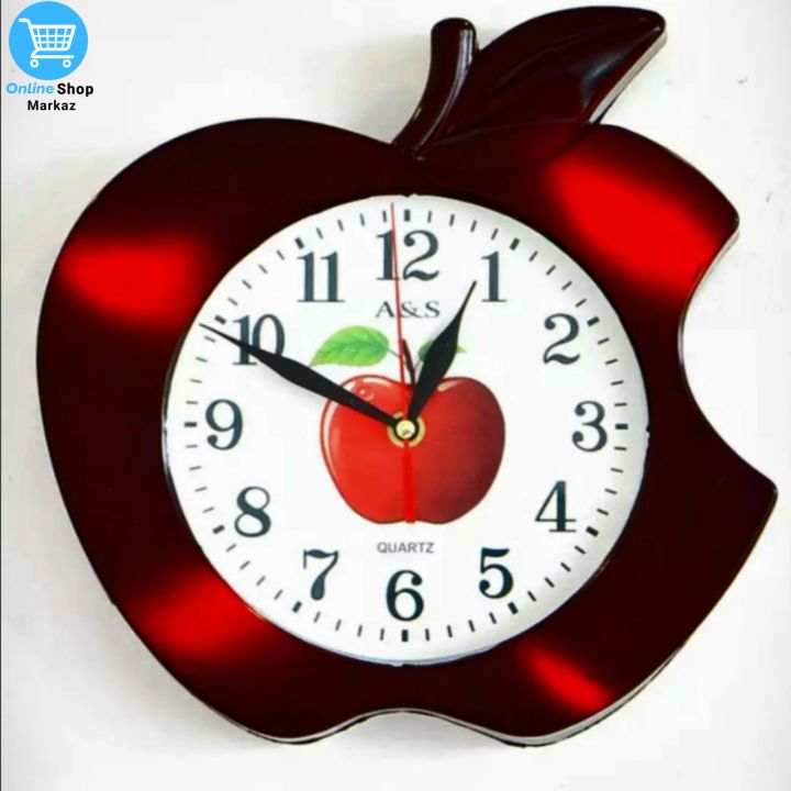 "Apple Wall Clock | Wall Clocks | High-Quality Timepiece for Home and School |High Quality Wall Clock | Wall Clock For Bedroom Fancy  | Home Decoration Fancy Round Design | New Design Plastic Wall Clock | New Wall Clock | Clock For Office"
