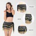 1pc Belly Dance Hip Scarf Chiffon Skirt Wrap Professional Scarf Skirt Costume with Coins for Yoga Belly Dancing,Autumn,new years. 
