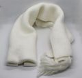 Solid Black and White Wool Blend Muffler with Watermark Design Soft Warm Scarf. 