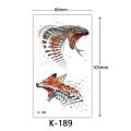 15pcs Disposable Waterproof Tattoo Sticker Lion Tiger and Snake Fierce Animal Series Waterproof Realistic Tattoo Sticker Paper. 