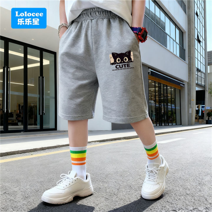 Big%20Kids%20Summer%20Shorts%20Children%20Cute%20Cat%20Print%20Cotton%20Toddler%20Short%20Pants%20Classic%20Gray/Black%20School%20Student%20Boys%20Sweatpants%20MKA1%20-%20Image%207