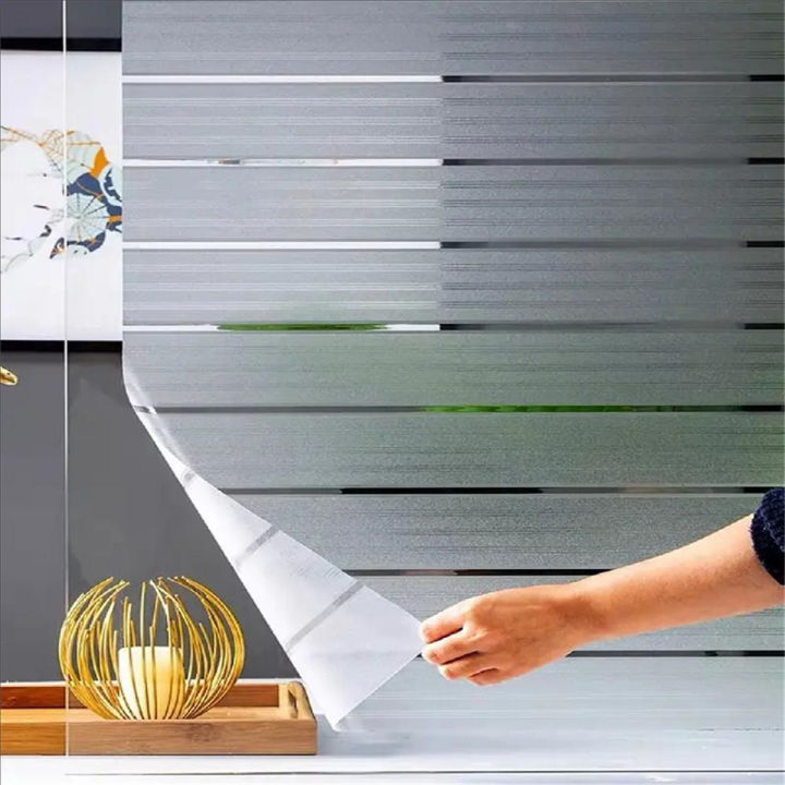 Glass Sticker Translucent 1pc Electrostatic Frosted Glass Window Film Office Window Stripe ...