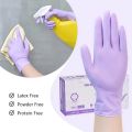 10-100pcs Disposable Purple Nitrile Gloves Latex Free Waterproof Suitable for Kitchen Food Processing Beauty Salon Work Glove. 