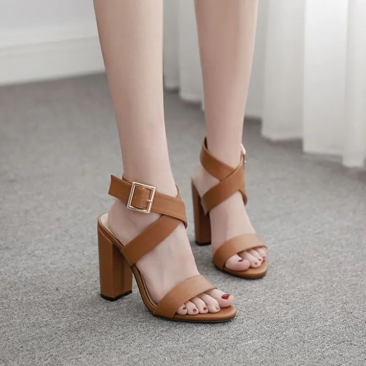 Women%20Brown%20Block%20Heel%20Sandals%20%7C%20Stylish%20Ankle%20Strap%20High%20Heels%20for%20Girls%20&%20Ladies%20-%20Image%202