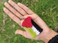 Palestine crochet keychain and painted canvas. 