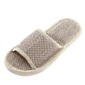 2024 New Linen Shoes Women And Men Household Slippers Home Floor Shoes Summer Women's Mute Slippers Sandals Women Slippers. 