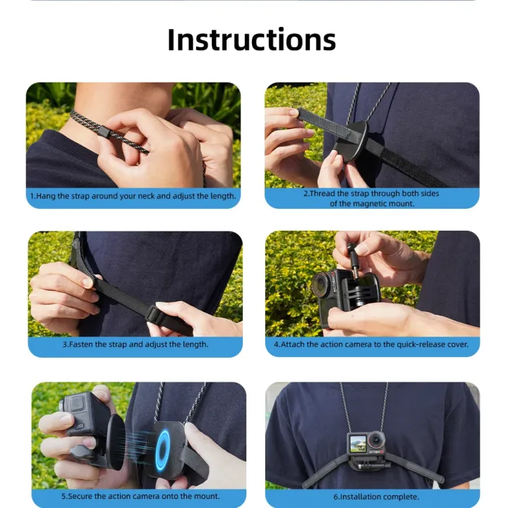 Flymile%20Action%205%20Pro%20Magnetic%20Chest%20Mount%20+Neck%20Strap%20for%20%20Action%204/Insta360%20Ace%20Pro%202%20Camera%20Bracket%20POV%20Selfie%20Accessories%20-%20Image%206