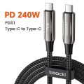 Toocki 240W USB C To Type C Cable PD3.1 48V 5A Super Fast Charging Cable Type C For iPhone 15 S23 Macbook.
