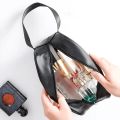 1pcs S/M/L Pu Transparent One Piece Makeup And Toiletries Bag, Large Capacity Pvc Semi Transparent Frosted Portable Storage Bag. 